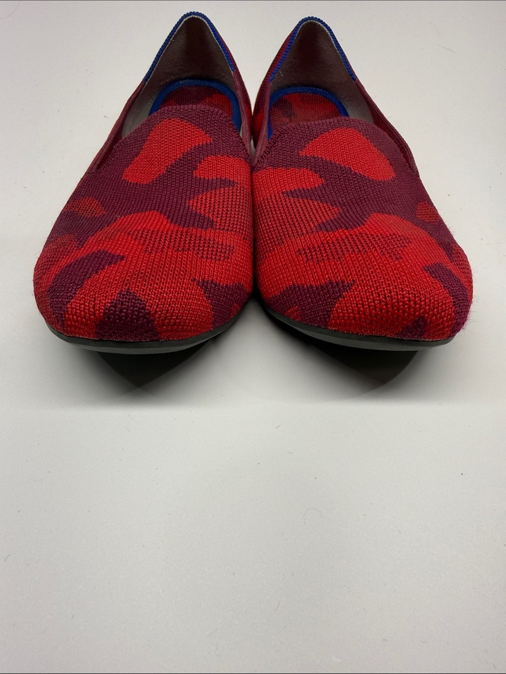 Rothy's Red Burgundy Camo Patterned Knit Slip-On Loafer Flats Womens 9.5 - Picture 4 of 4